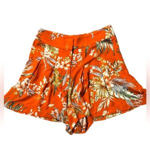 NWT | Tropical Pattern Orange Cotton Shorts | Medium